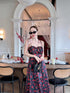 SIRINNN Floral Spaghetti Strip Padded Long Dress